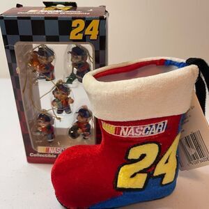 Jeff Gordon 24 Mini ornaments and mini stocking new